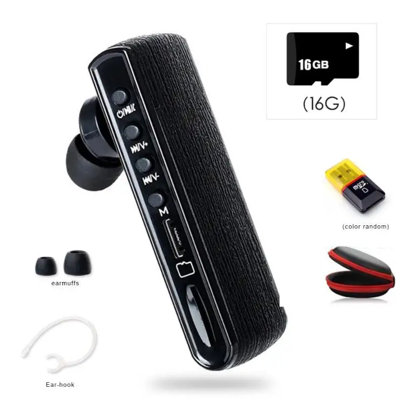 16GB Bluetooth гарнитура цифровые голосовые изображения Регистраторы MP3 плеер мини