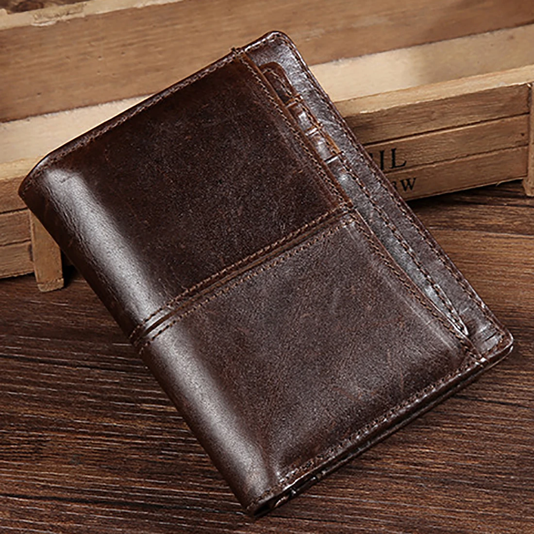 Кошелек мужской из натуральной кожи клатч с отделением для монет удобный