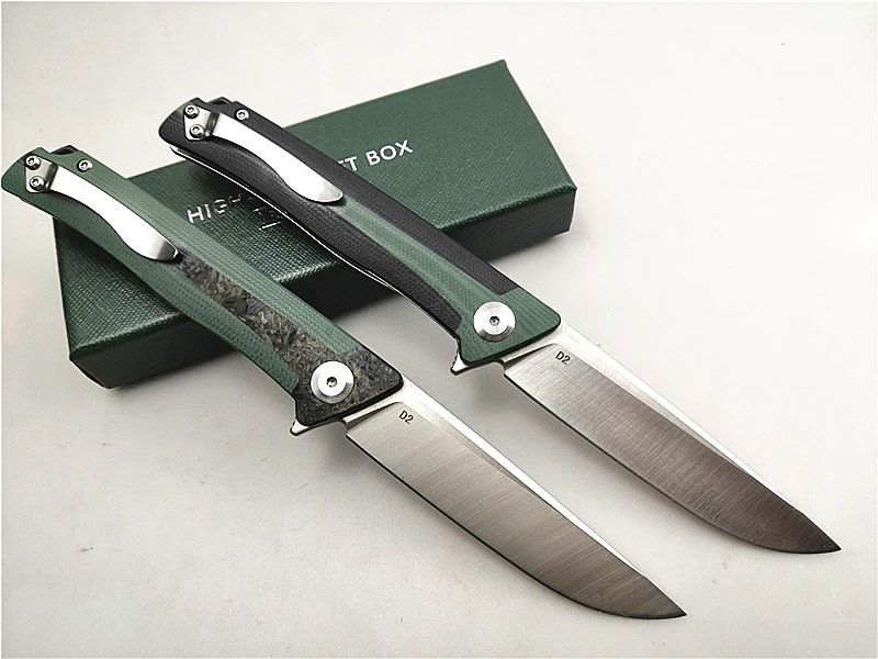 Складной нож Wolf D2 карманный клинок из стали EDC/G10/CF ручка на шарикоподшипнике для