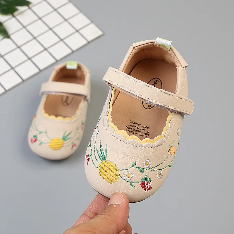 Newborn Baby Girls Shoes Infant Toddler Flat Soft Footwear Flower Embroidery First Walker Moccasins Solid color SSW020