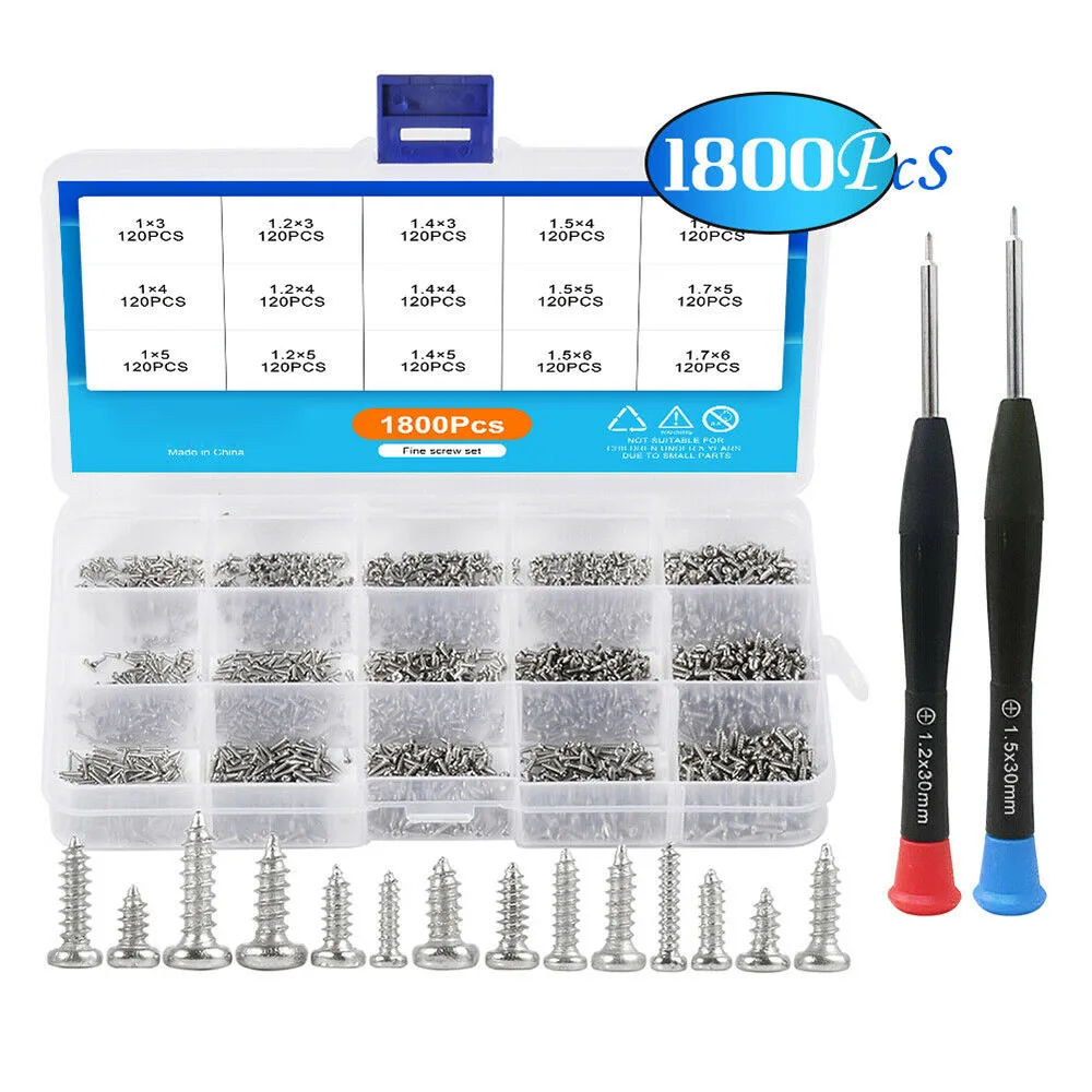 

Mini Electronic Screw set Assortment Wood Screws M1-M1.7 Carbon Steel Parts