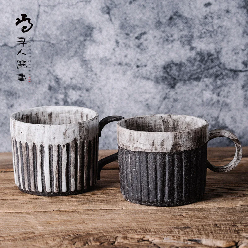 

Japanese Style Crockery Mugs Handmade Ceramic Retro Mug Coffee Travel Reusable Eco Friendly Tazas Cafe Bar Supplies EB50MK