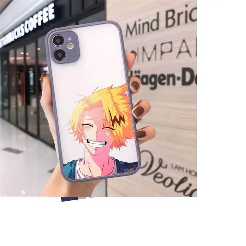 

Anime My hero academia Denki Kaminari Phone Cases matte transparent For iphone 7 8 11 12 plus mini x xs xr pro max cover