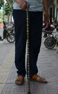 Китай Бронзовый Дракон драконов зверь голова статуи костыли трость палочка