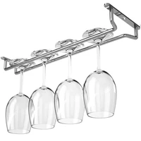 40cm 60cm wine glass rack one row single under cabinet cup holder silver metal stemware hanger restaurant bar kitchen utensils