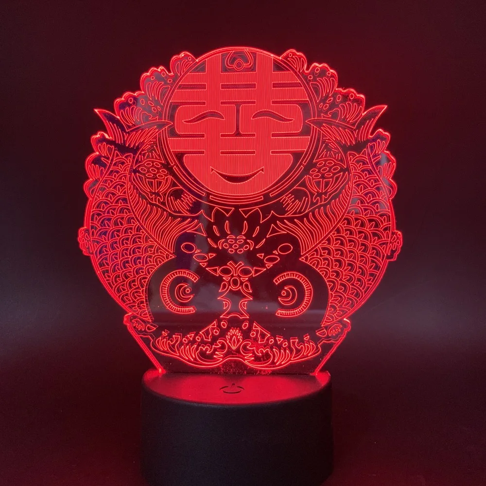 3D лампа гибискуса китайская обручальное лучший подарок для влюбленных сенсорный