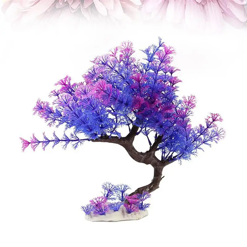 Artificial Plant Safe Lifelike Vivid Purple Tree Water Grass Accessories For Pet Shop Nest Aquarium | Дом и сад