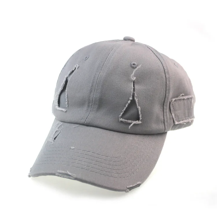 

All-match Personality Creative Solid Color Hole Baseball Cap Female Summer New Patch Edging Cap Male Sunscreen Sun Hat Snapback