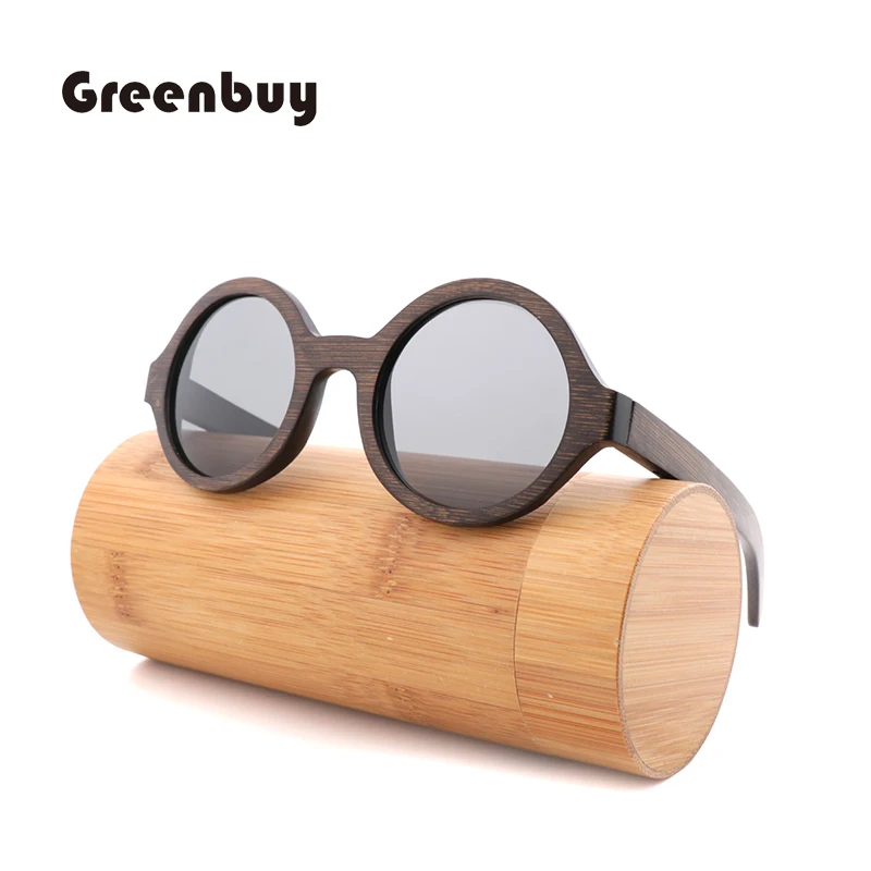 Lunettes de soleil fait основной en bambou для мужчин avec cadre brun Защита от ультрафиолетовых лучей UV400