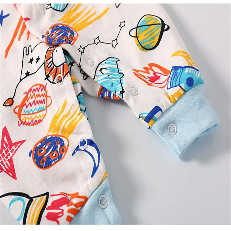 

0-2Y Newborn Toddler Baby Boy Girl Clothes Cartoon Button Romper Kids Playsuit jumpsuit Baby Warmer Autumn Clothing