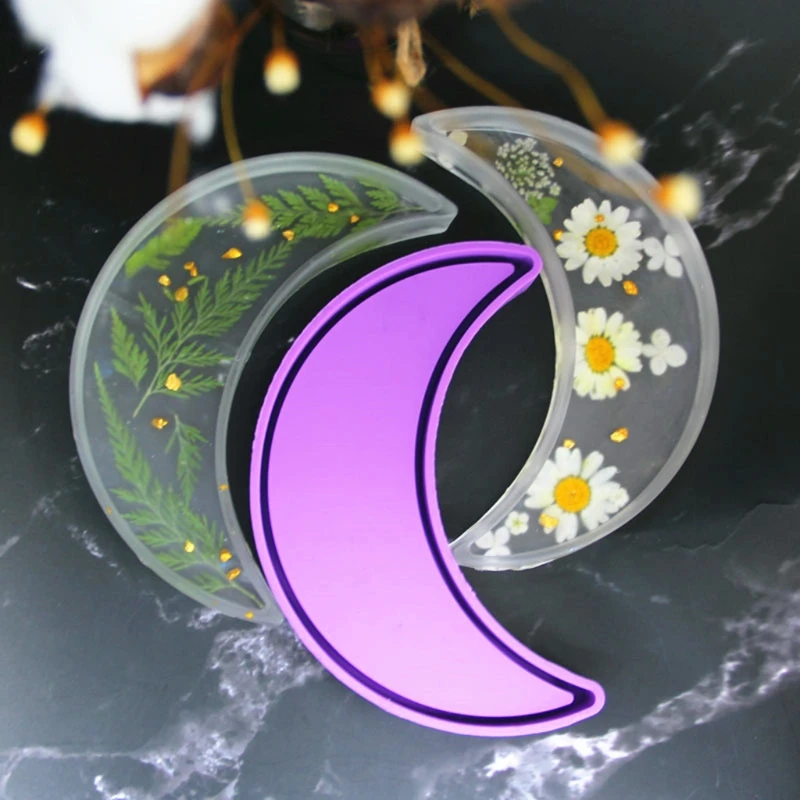 

Moon Tray Epoxy Resin Mold Serving Fruit Plate Silicone Mould DIY Crafts Decorations Ornaments Casting Tools
