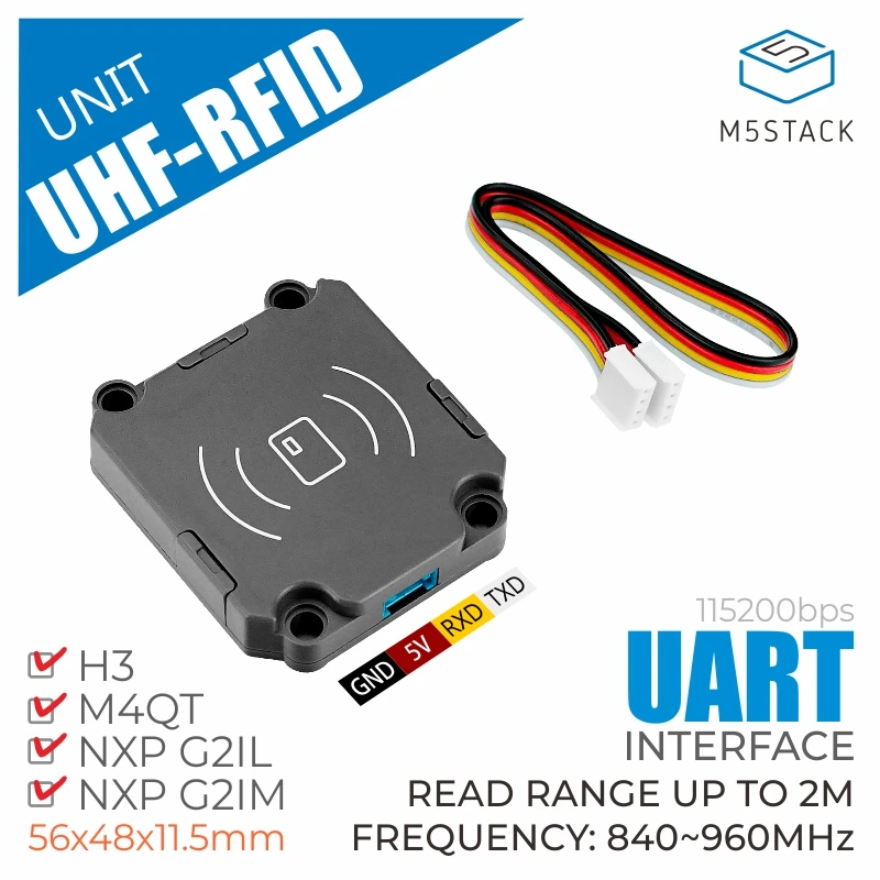 M5Stack Official UHF RFID Unit (JRD-4035) Ultra-High Frequency Reader Module Smart Retail Warehouse Logistics Pallet Management