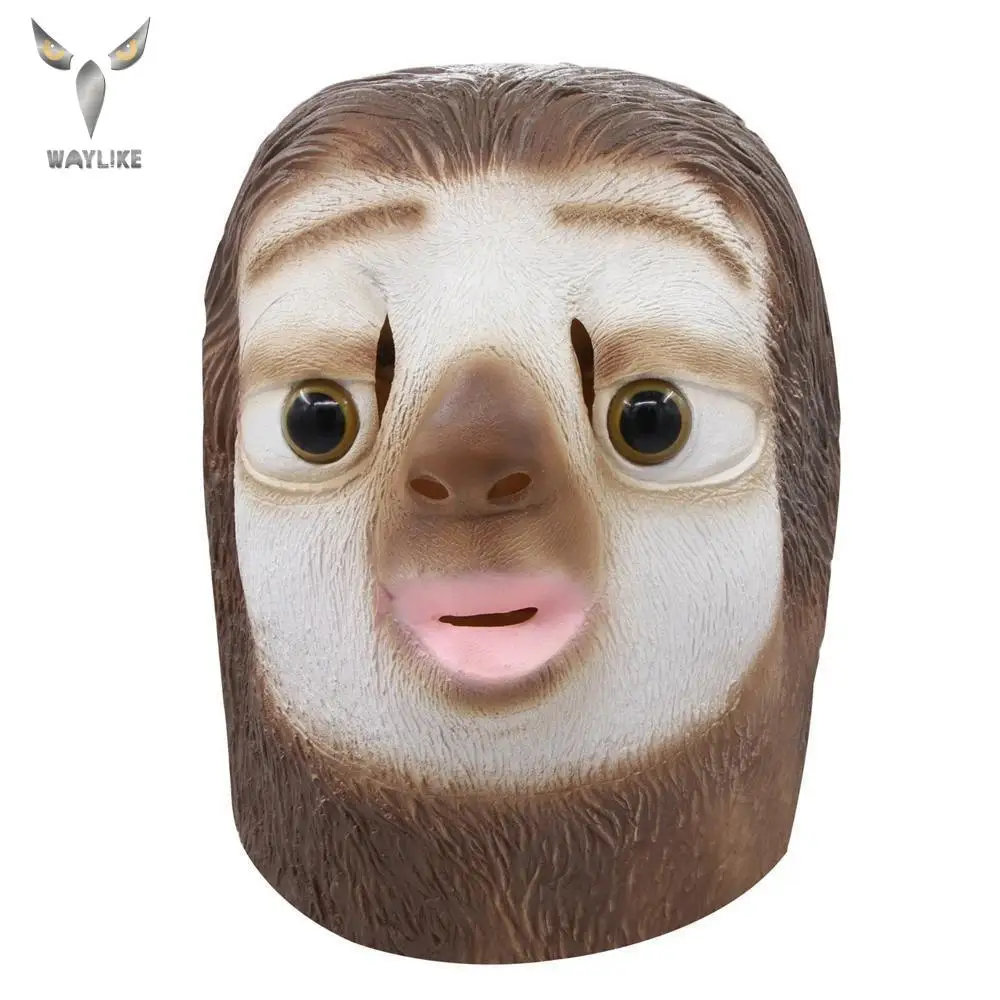 Waylike Хэллоуин новинка костюм вечерние латексные маски животных джунглей Ленивец