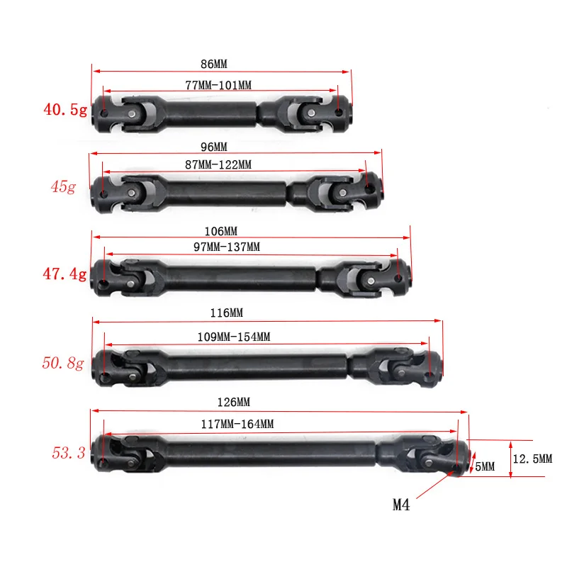 

Metal Spline CVD Drive Shaft Universal For RC Crawler Car Axial SCX10 D90 TRX4 90046