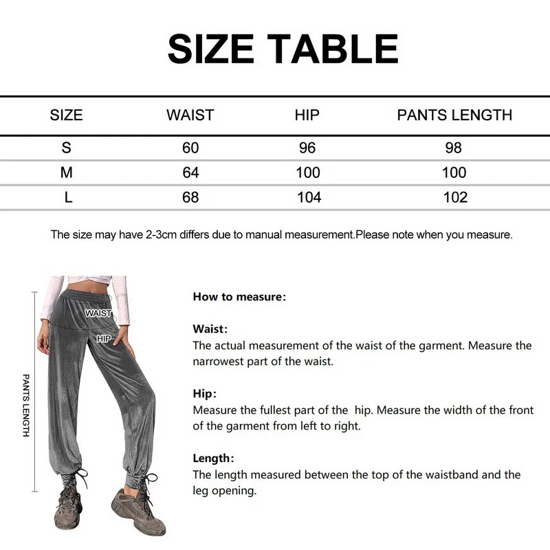 

2021 New Women Pure Velvet Loose Jogging Pants Women High Waist Drawstring Trousers Casual Pants Female Korean Streetwear Pants