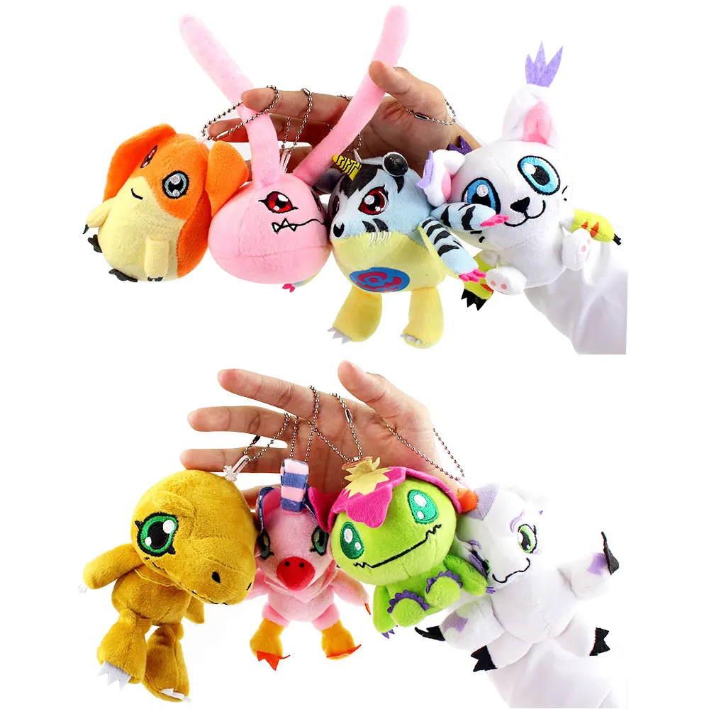8-14 см 8 стилей Digimon Мягкая Подвеска для ключей игрушки Patamon Palmon Piyomon Tailmon Gomamon Koromon