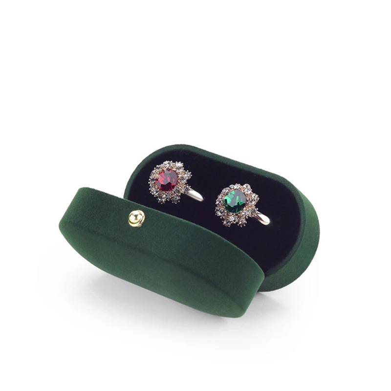 Бархатная двойная шкатулка для колец и серег чехол хранения ювелирных изделий