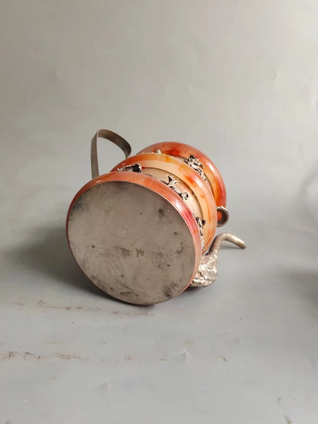 Белый медный фарфоровый заварочный чайник китайский антиквариат около 150 лет