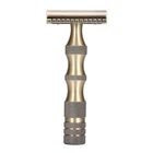 Двойная Безопасная бритва с короткой ручкой Классическая Металлическая латунная ручная бритва