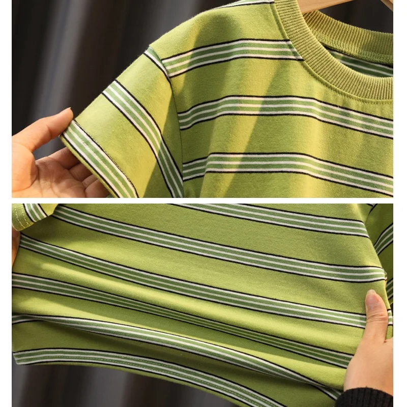 Striped Cotton Summer Clothing Sets for Newborn Baby Boy Infant Fashion Outerwear Clothes Suit T-shirt+Pant baby Cloth |