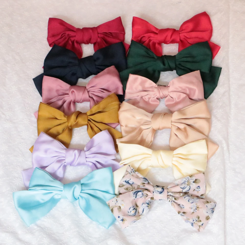 

1PCS Fashion Korean Ribbon Hairgrips Big Large Bow Hairpin for Women Girls Satin Hair Clip Barrette Hair Accessories