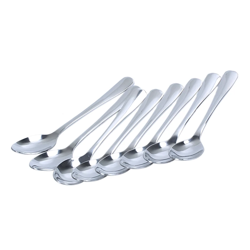 

8 Pcs Demitasse Espresso Steel Stainless Spoon Tea Coffee Soup Rice New