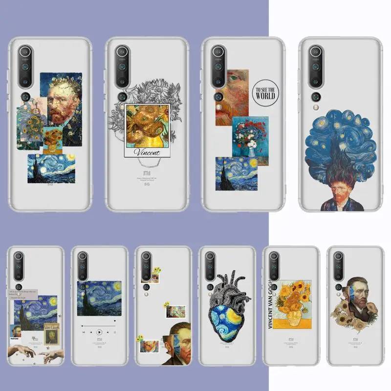 

Art Aesthetic Vincent Van Gogh Starry Night flower Phone Case For Redmi Note 5 7 8 9 10 A K20 pro max lite for Xiaomi 10pro 10T