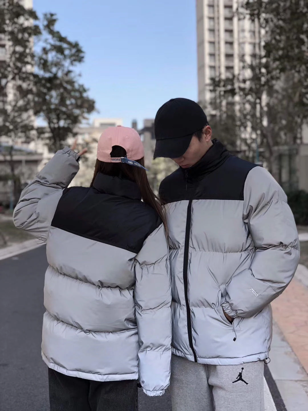 

womens mens Reflective down jacket winter parkas coats women Hip Hop Streetwear Fashion Design good quality JK009