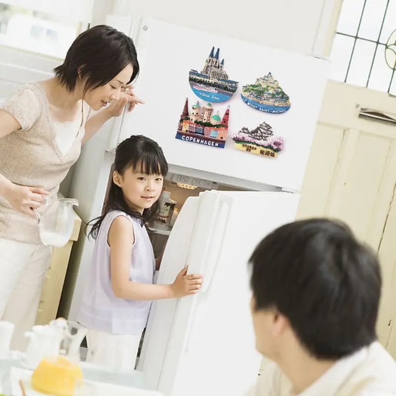 

France Copenhagen Japan Tourist Travel Souvenir 3D Resin Fridge Magnet Refrigerator Magnetic Stickers Craft
