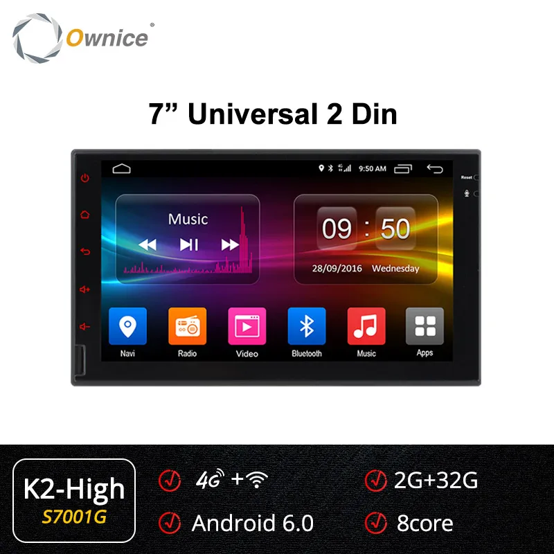 Ownice K1 K2 K3 Octa 8 ядерный Android 2G ram 32GB rom поддержка 4G LTE SIM сетевой Автомобильный gps 2 din универсальный автомобильный Радио dvd-плеер - Цвет: S7001 K2-High
