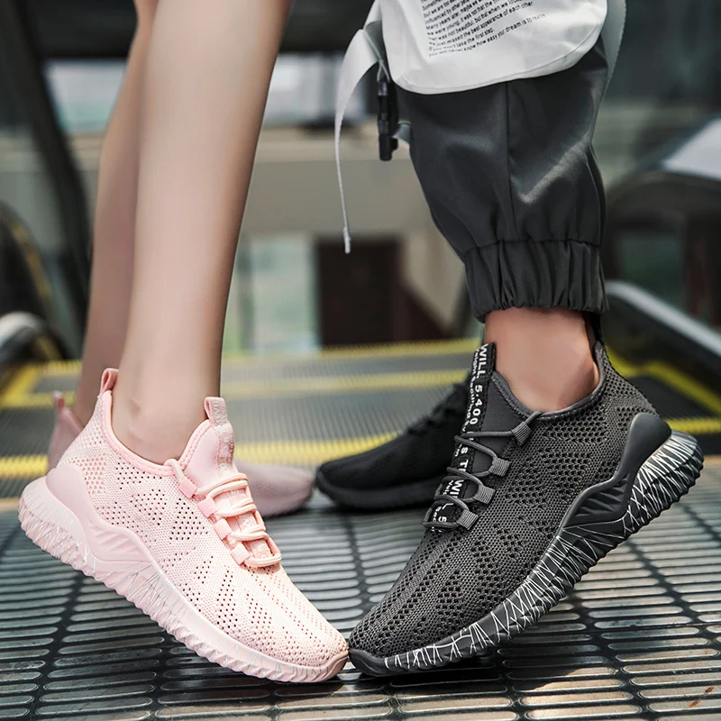 

Men Vulcanize Shoes Fashion Sneakers Men No-slip Unisex Breathable Mesh Male Trainers Lightweight Casual Shoes Woman Footware