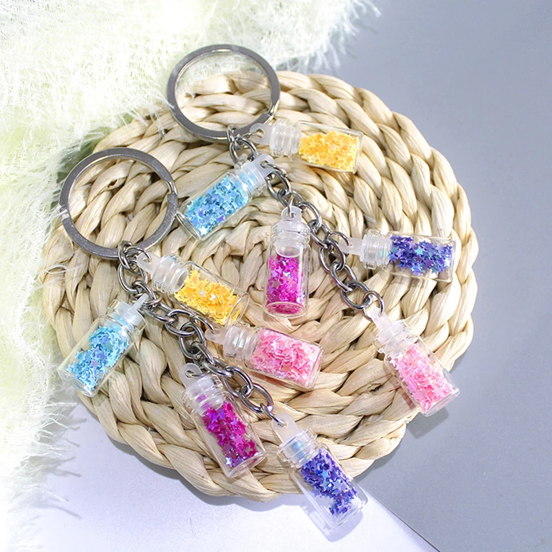 Женский красочный брелок для ключей украшение в виде флакона сумка девочек