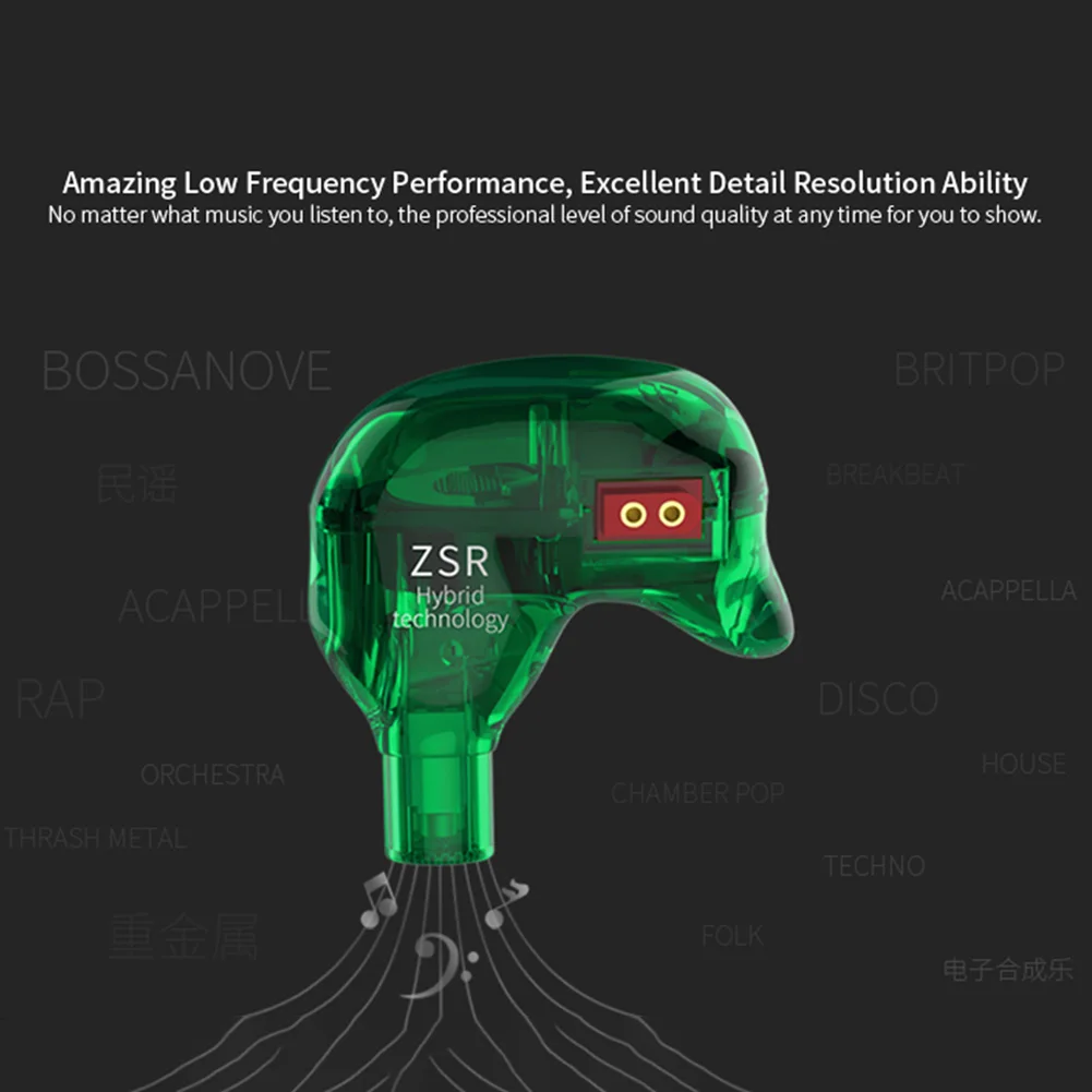 

HIFI Bass Earbuds In Ear Monitor Earphones Sport ZSR 3.5mm Wired Headset Earphone HIFI Bass Noise Cancelling Earbuds