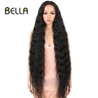 Синтетический парик Bella, Кудрявые Волнистые волосы для чернокожих женщин, 42 дюйма, блонд, серый, Радужный, имитация кожи головы, синтетический для косплея