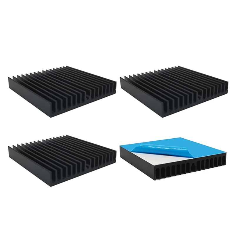 

4pcs Aluminum Spiky Mini Heatsink 60x60x10mm Heat Sinks Cooler for CPU SSD Router With Thermally Adhesive Tape Applied