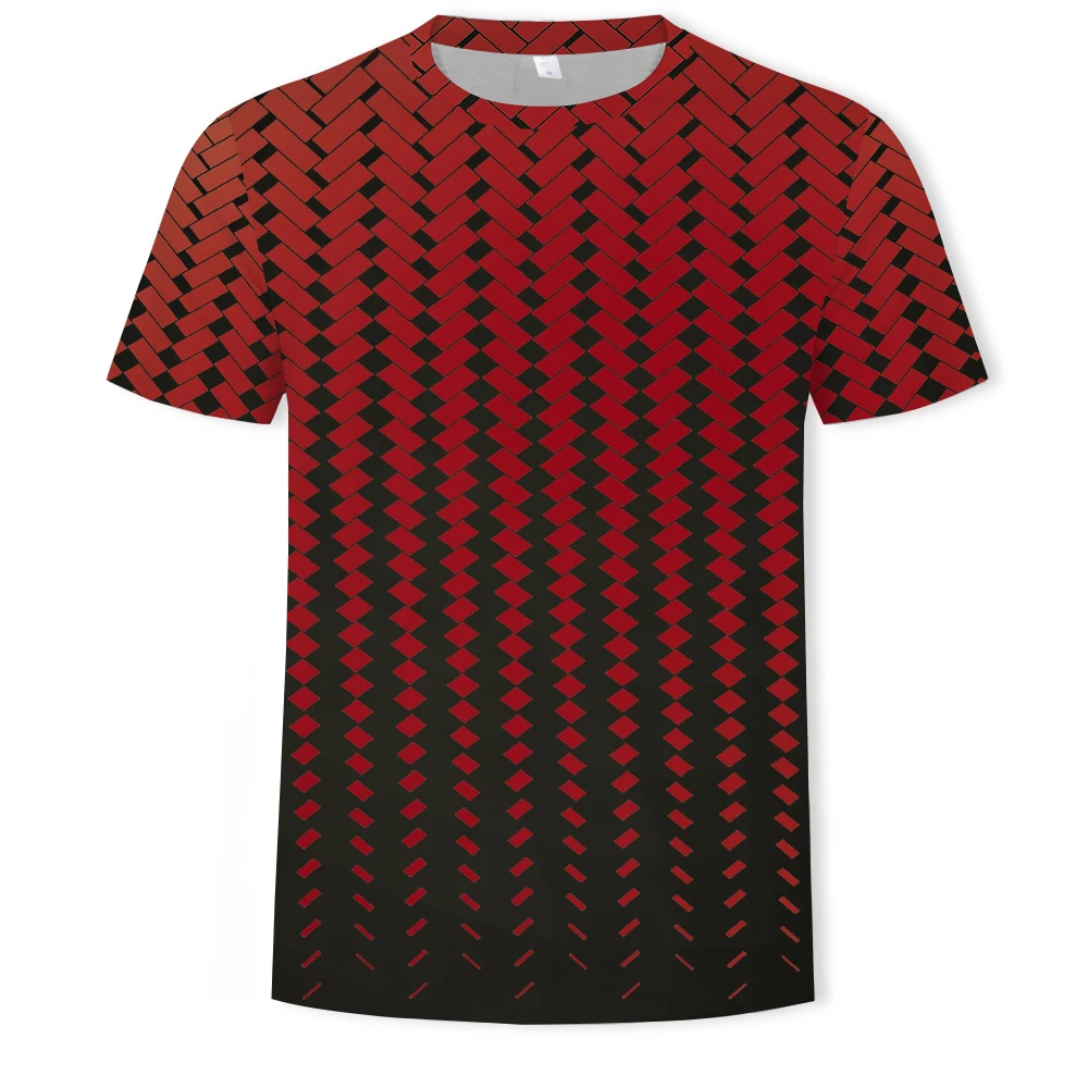 

Summer new 3D three-dimensional stripe printing men's T-shirt striped children's clothing parent-child oversized T-shirt