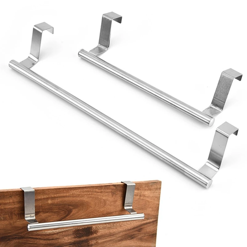 

1pc Stainless Steel Towel Holder Self Adhesive Wall Mounted Hanging Bar Rod Towel Rack Toilet Bathroom Balcony Storage Holder