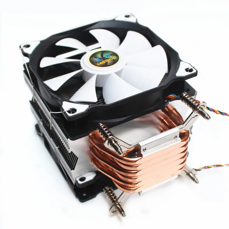 Кулер LANSHUO для процессора Intel LGA 2011 бесшумный с двумя вентиляторами 6 тепловыми