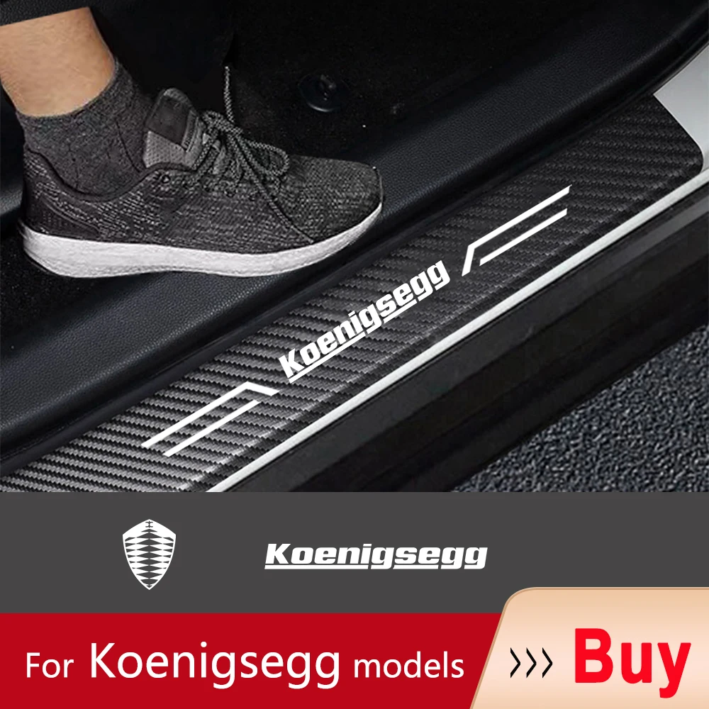 

Scuff Plate Carbon Fiber Car Door Threshold Pedal Stickers For Koenigsegg Jesko One-1 Quant Regera Ghost regera Trevita