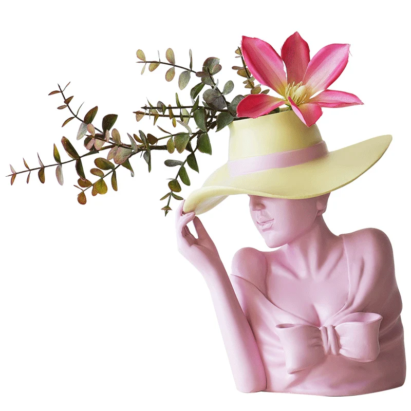 

Statue Vase Modern Home Style Garden Flower Pot Resin Sculpture Gardening Ornaments