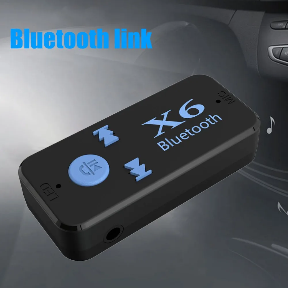 Автомобильный Bluetooth X6 музыкальный приемник адаптер 3,5 мм разъем беспроводной громкой связи автомобильный комплект с TF кард-ридером функция дропшиппинг