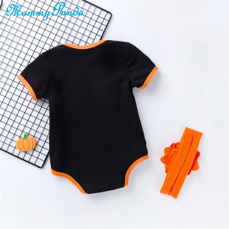 Хеллоуин Тыква Ведьма младенческой девочка мальчик ребенок тело костюм