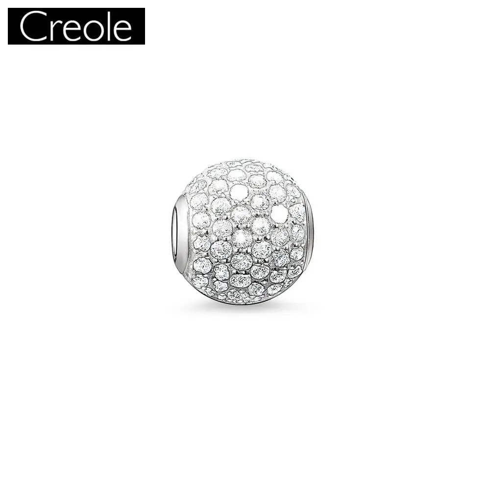 Бусины кулон белого кубического циркония со стразами с большим отверстием для