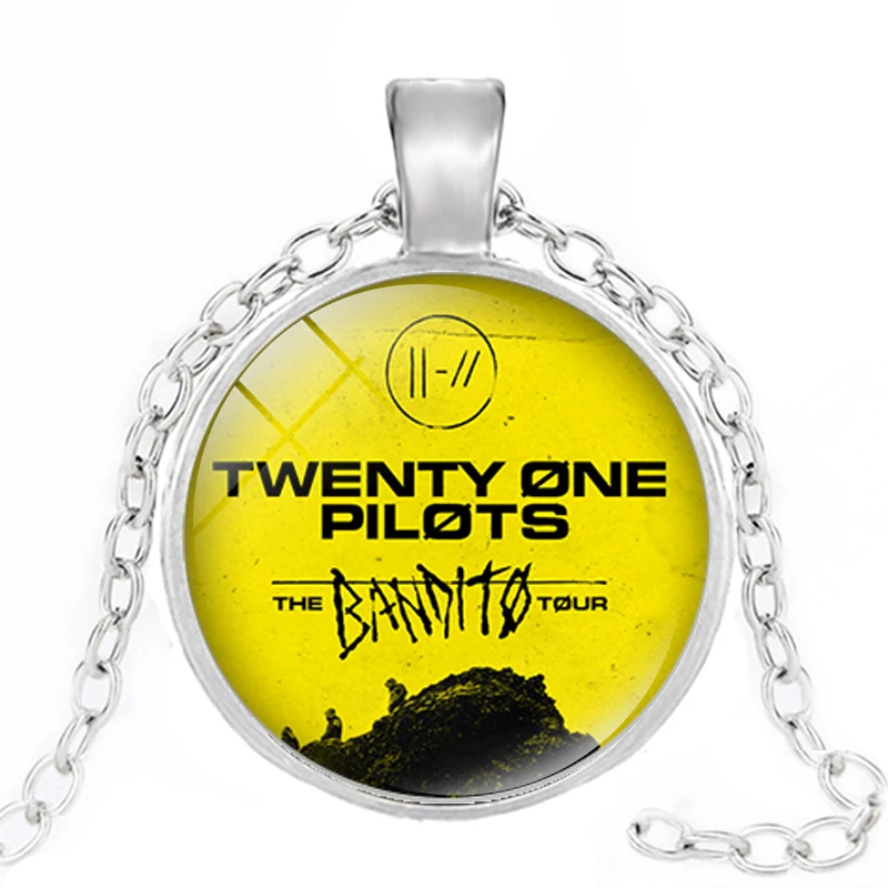 Новинка Ретро Twenty One Pilots ожерелье s логотип музыкальной группы Время драгоценные камни кулон Модные рок