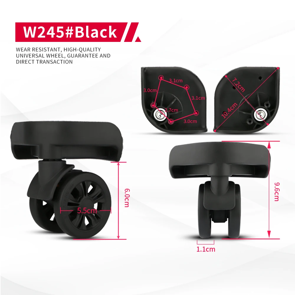 DILONG W245 Luggage Universal Wheels Accessories Trolley Case Wheel Silent Damping Aircraft Non-slip Repair Rollers