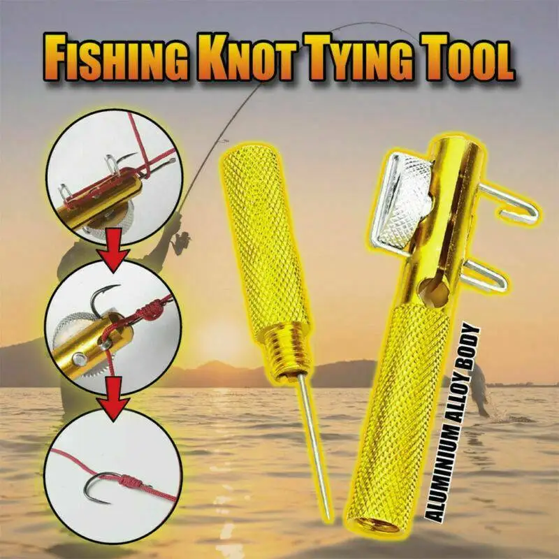 

1pc Fishing Hook Tier Double-Headed Needle Knots Tie Loop Tyer Tools Kit Fishing Line Knotter Tying Fishhook Needle Fishing Tool