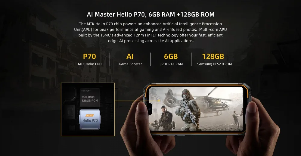 Doogee S68 Pro 5,8" прочный смартфон IP68/IP69K MTK Helio P70 мобильный телефон 6 ГБ 128 ГБ Octa мобильный телефон AL 21 МП Тройная камера NFC