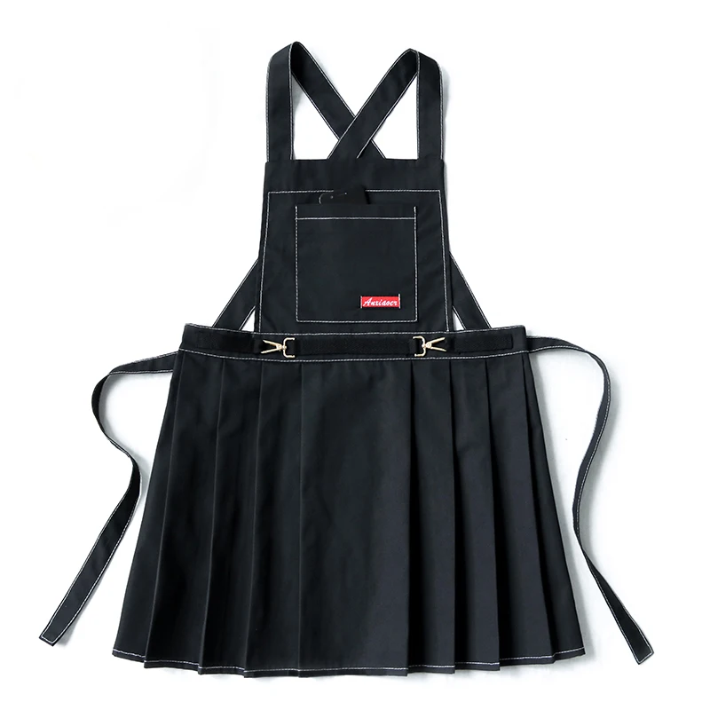 

Canvas apron, kitchen, barber, milk tea shop, restaurant, waiter, pleated skirt, work clothes, custom logo