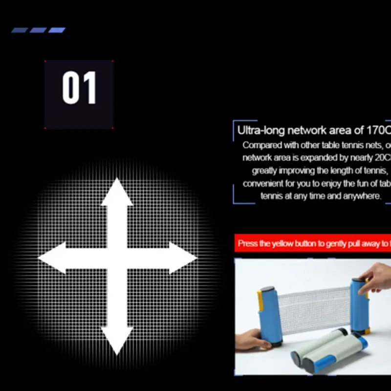 Выдвижная портативная сетка для настольного тенниса пинг-понга набор игр в