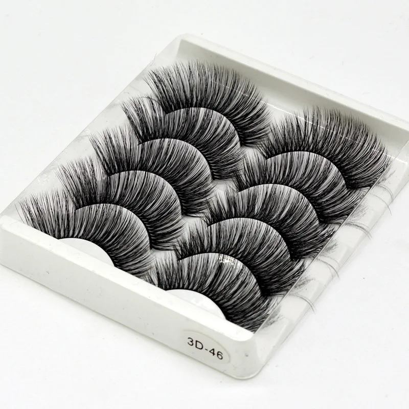1@# 2021 Sexy 5Pairs 3D Synthetic Hair False Eyelashes Natural/Thick Long Eye Lashes Wispy Makeup Beauty Extension Tools 3D-22 | Красота и